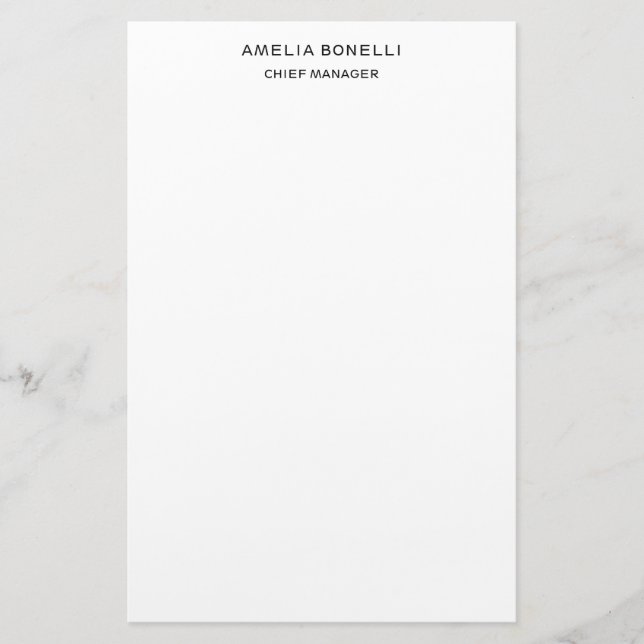 Modern Minimalist Professional Plain Stationery (Front)