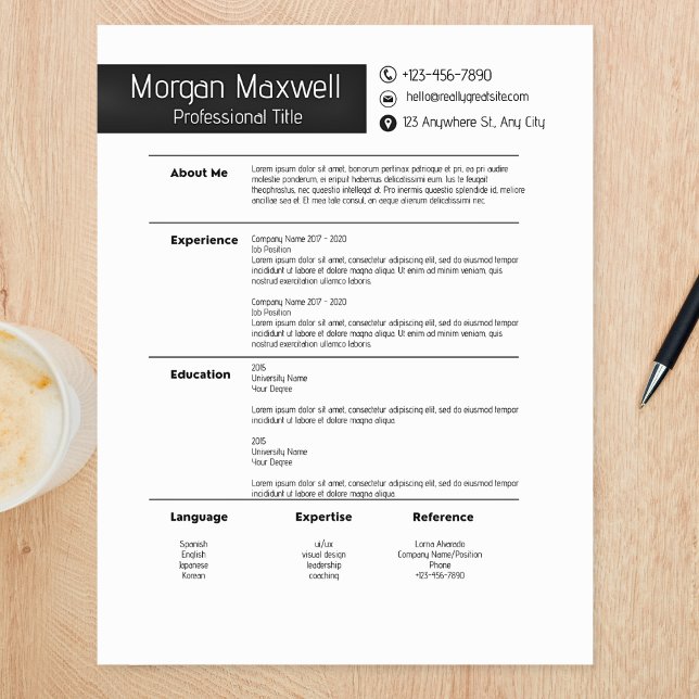 Modern Minimalist Professional Resume Template Custom Letterhead (Creator Uploaded)