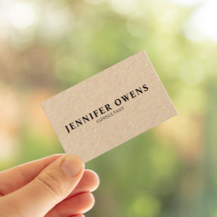 Modern Minimalist Professional Rustic Kraft Paper Business Card