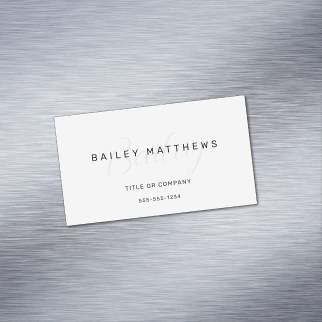 Modern Minimalist Professional Script Elegant Magnetic Business Card (In Situ)