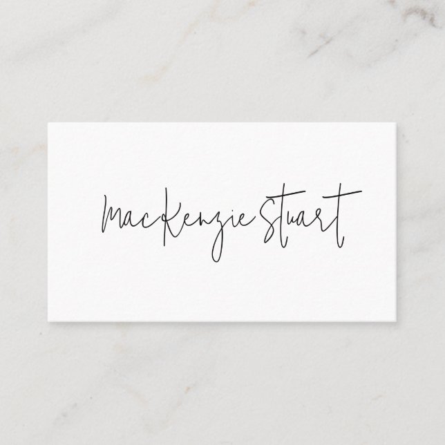 Modern Minimalist Professional Simple Black White Business Card (Front)