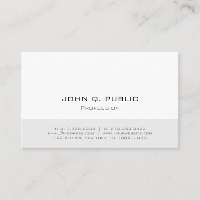 Modern Minimalist Professional Simple Design Business Card (Front)