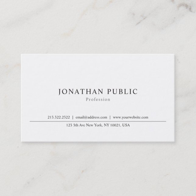 Modern Minimalist Professional Simple Template Business Card (Front)