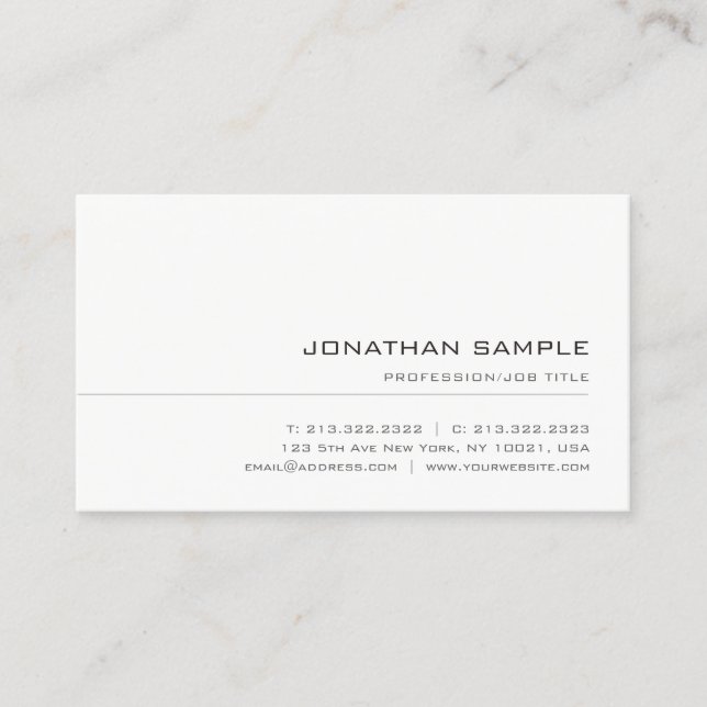 Modern Minimalist Professional Template Elegant Business Card (Front)