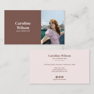Modern Minimalist Professional Terracotta Photo Business Card