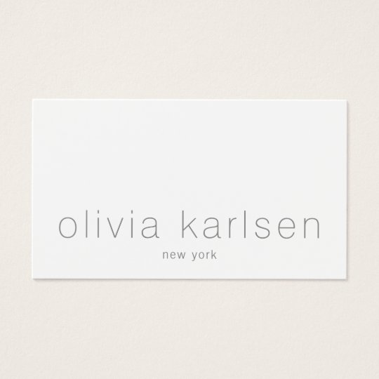 Modern Minimalist Professional White Business Card