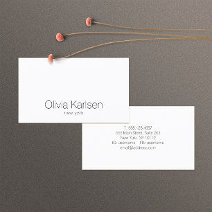 Modern Minimalist Professional White Business Card