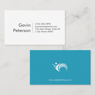 Modern Minimalist Professional White Teal Fish Business Card