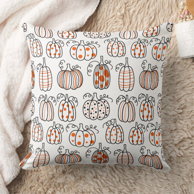 Modern Minimalist Pumpkin – Orange Abstract Cushion (Blanket)