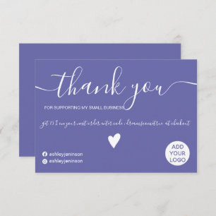 Modern minimalist purple blue order thank you