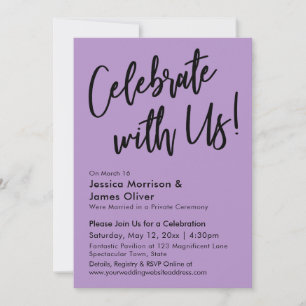 Modern Minimalist Purple Celebrate with Us! Invitation