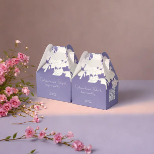 modern minimalist purple flowry favour box