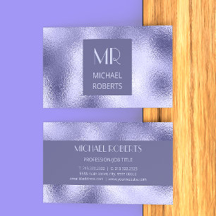 Modern minimalist purple foil Metallic Business Card