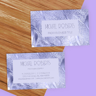 Modern minimalist purple foil Metallic Business Card