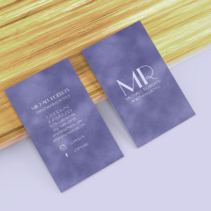 Modern Minimalist Purple Foil Metallic Typography Business Card