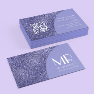 Modern Minimalist Purple Foil Metallic Typography Business Card