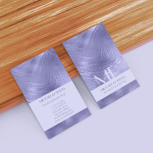 Modern Minimalist Purple Foil Metallic Typography Business Card
