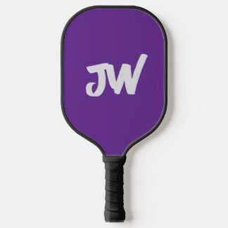MODERN MINIMALIST PURPLE MONOGRAM   PICKLEBALL PADDLE