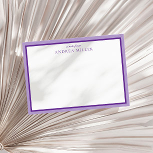 Modern Minimalist Purple Two Border A Note From Card