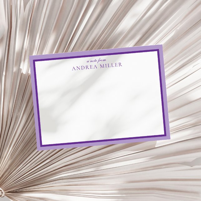 Modern Minimalist Purple Two Border A Note From Card (Creator Uploaded)