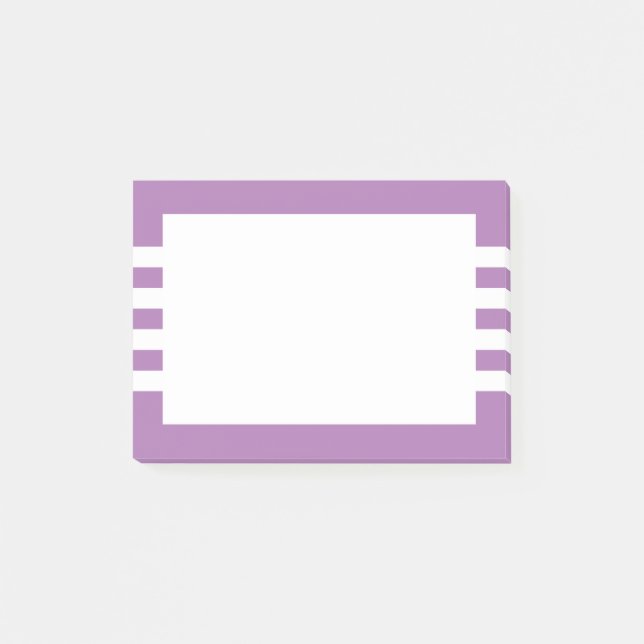 Modern Minimalist Purple White Stripes Post-it Notes (Front)
