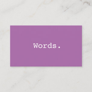 Modern minimalist purple writer publisher editor business card
