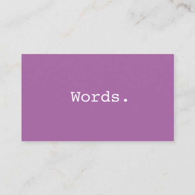 Modern minimalist purple writer publisher editor business card (Front)