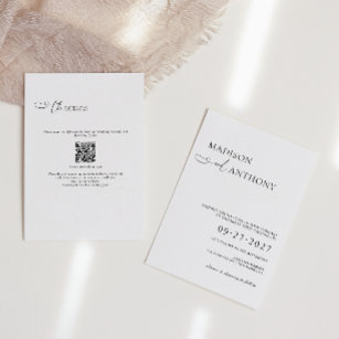Modern & Minimalist QR Code All In One Wedding  Invitation