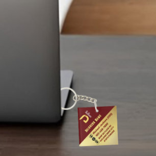Modern Minimalist QR Code Buisness Logo Golden Key Ring
