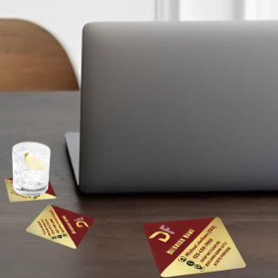 Modern Minimalist QR Code Buisness Logo Golden  Square Paper Coaster