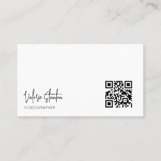 Modern Minimalist QR Code Business Card