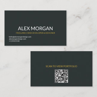 Modern Minimalist QR Code Business Card