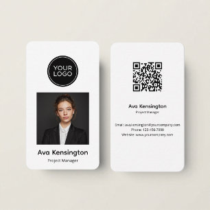 Modern Minimalist QR Code Business Card Custom