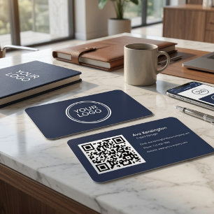 Modern Minimalist QR Code Custom Business Card