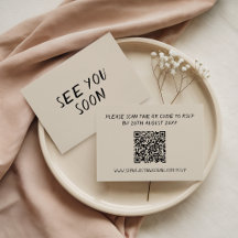 Modern Minimalist QR Code Handwritten Wedding