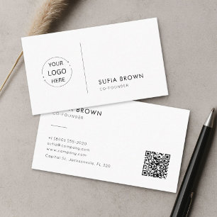 Modern Minimalist QR Code Logo Business Card
