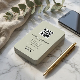Modern Minimalist QR Code Personalised Business Card