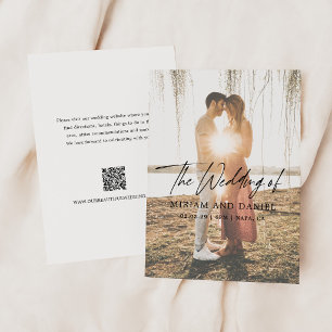 Modern Minimalist QR Code Photo Wedding Invitation