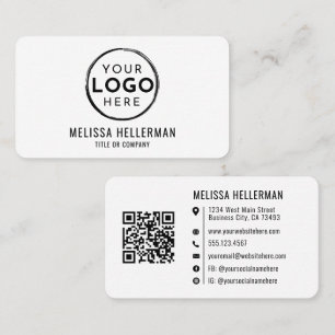 Modern Minimalist QR Code Professional Logo Business Card