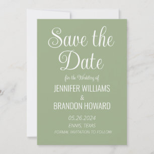 Modern Minimalist QR Code Sage Green Wedding Save The Date
