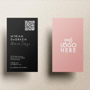 Modern Minimalist QR Code Script Business Logo Business Card