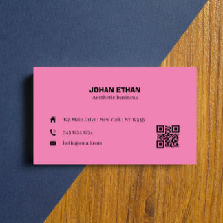Modern Minimalist QR Code Simple Business Card