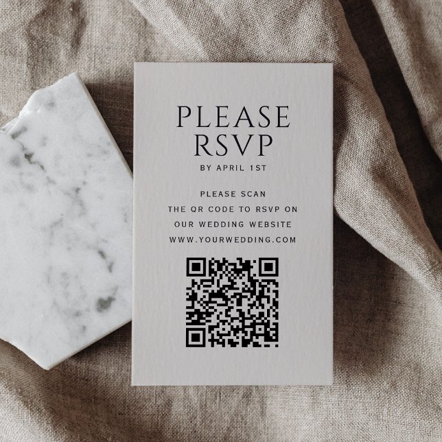 Modern Minimalist QR Code Wedding RSVP Card (Creator Uploaded)