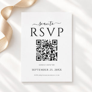 Modern Minimalist QR Code Wedding RSVP Card