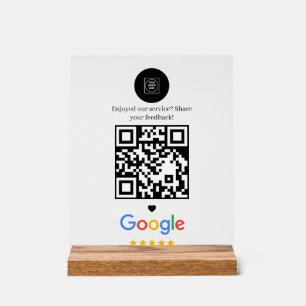 Modern Minimalist QR Review Display feedback