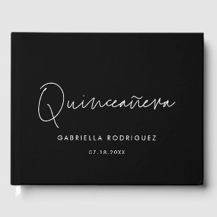 Modern minimalist Quinceañera birthday Guest Book