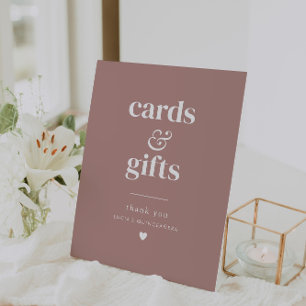 Modern Minimalist Quinceañera Cards and Gifts Pedestal Sign