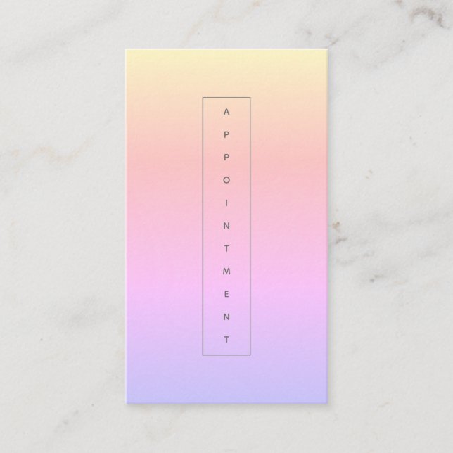 Modern Minimalist Rainbow Pastel - Appointment Card (Front)