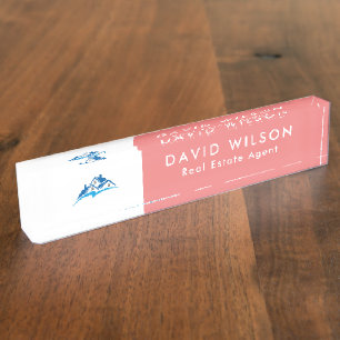 Modern Minimalist Real Estate agent Nameplate