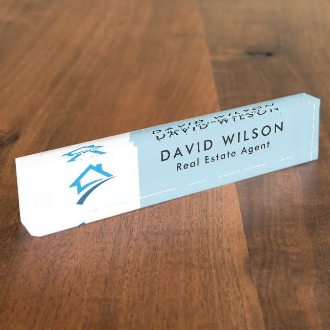 Modern Minimalist Real Estate agent Nameplate (Side)